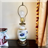 D15. Porcelain and brass lamp. No shade. 26”h - $48 